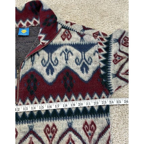 On Your Mark 1/4 Zip Geometric Patterned Sweater Men’s Medium Pull Over - Picture 7 of 7